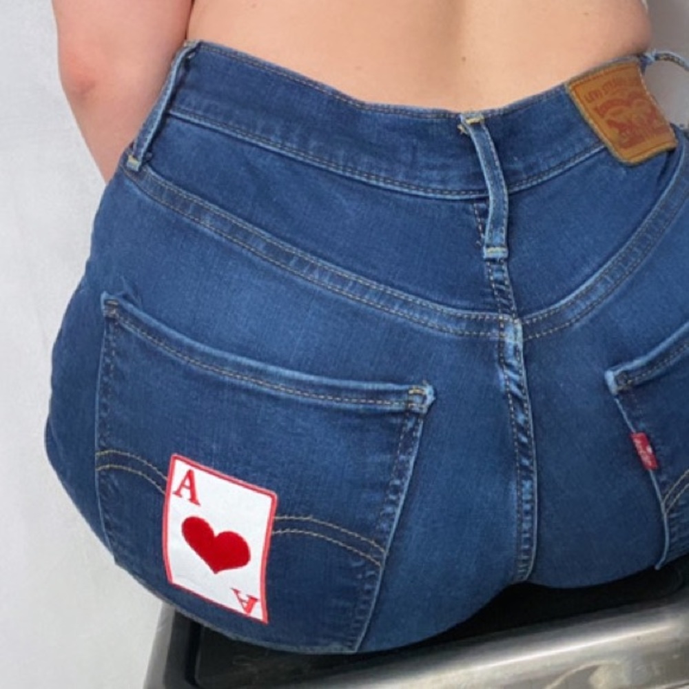 SOLD LEVIS MILE HIGH WAIST ACE OF HEARTS JEANS - Picture 7 of 11